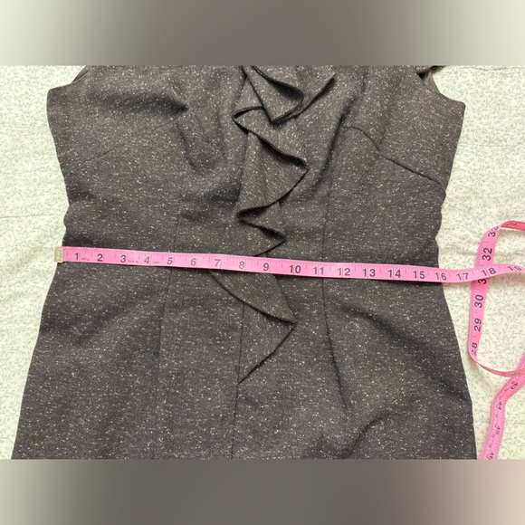 Studio I ruffled brownish grey tweed sheath dress size 8 - Picture 7 of 13